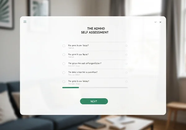 Screenshot of an online ADHD self-assessment questionnaire.