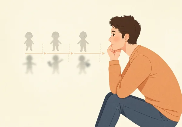 Person reflecting on past and present mental health